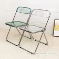 hot sale clear folding chair clear plasticchrome steelframe